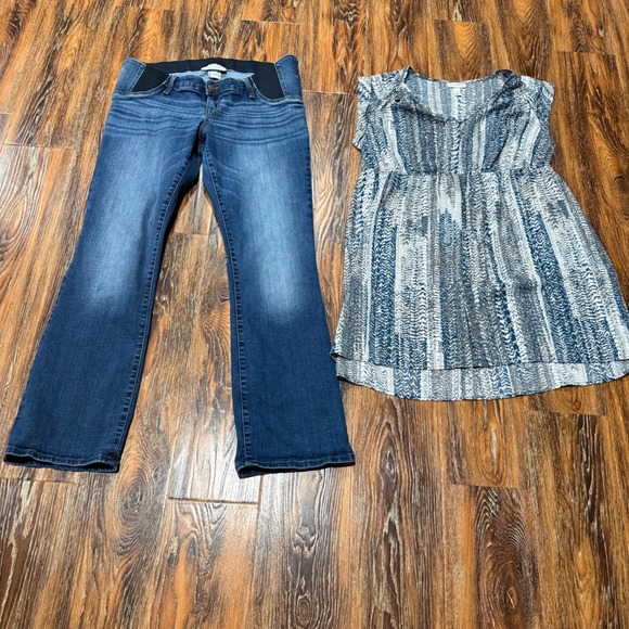 Liz Lange Other - Liz Lange & Isabel Maternity Bundle Bootcut‎ Jeans 12/31R & Printed Tank Top L